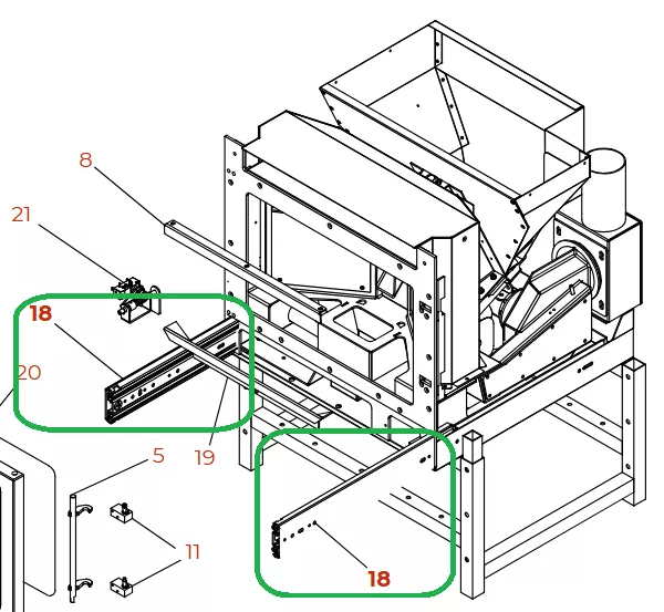 Paire de glissi�res insert � granul�s - PALAZZETTI R�f. 895735230 = GODIN R�f. 00001310625