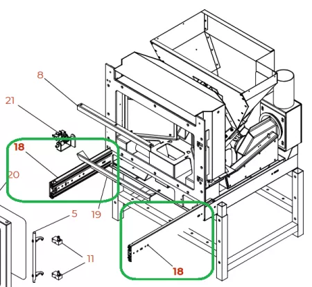 Paire de glissi&egrave;res insert &agrave; granul&eacute;s - PALAZZETTI R&eacute;f. 895735230 = GODIN R&eacute;f. 00001310625