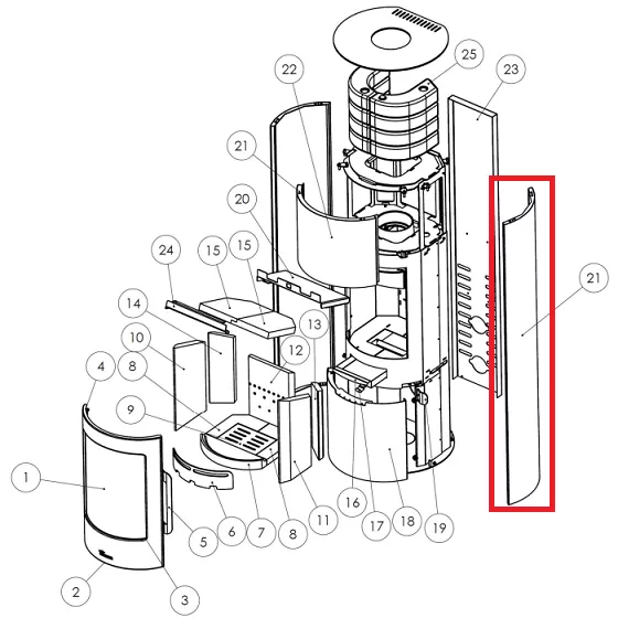Panneau lat�ral droite/gauche (� l\'unit�) - LACUNZA r�f. 5021210019