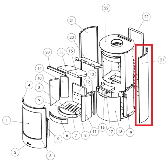 Panneau lat�rale droite/gauche (� l\'unit�) - LACUNZA r�f. 5021210017