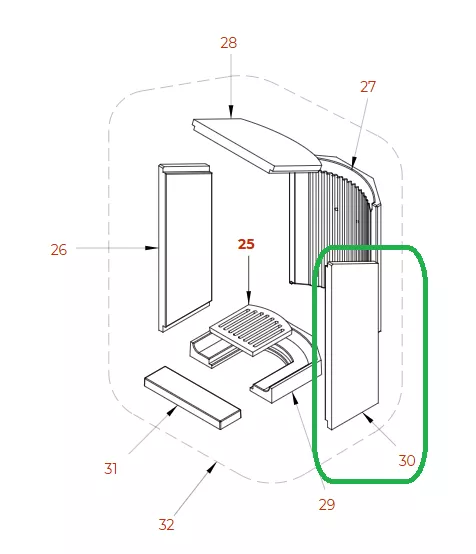 Paroi lat�rale droite  - PALAZZETTI R�f. 895300670