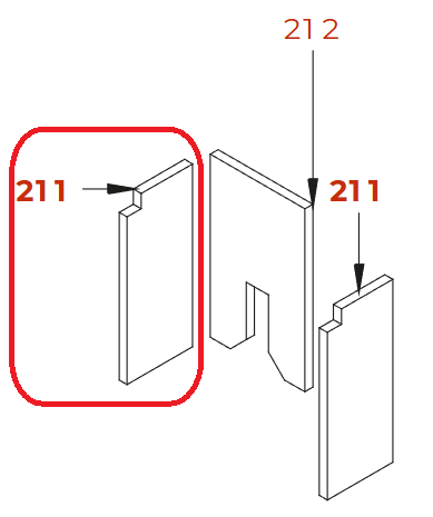 Paroi lat�rale droite ou gauche (� l\'unit�) - PALAZZETTI R�f. 895733570 = GODIN R�f. 00001309313