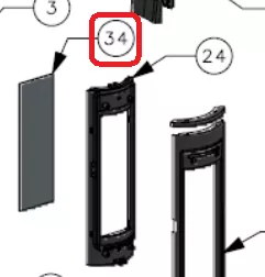 PETITE VITRE LATERALE PLATE 411106 = GODIN R&eacute;f. CP020684