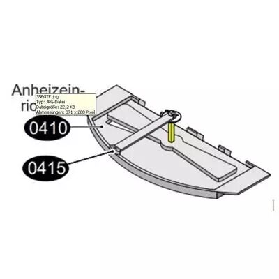 Pi�ce d�tach�e (Anheizein-richtung 410) complet avec axe 6 faces Hark r�f. ETSTO0410001