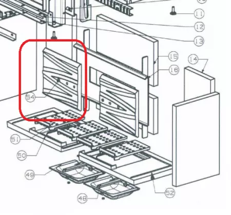 Plaque arrière (gauche ou droite à l\'unité) - GODIN Réf. 7580 / CP7580