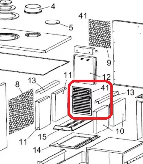 Plaque arrière fonte de foyer - LACUNZA réf. 501250000013 (SUIVI)