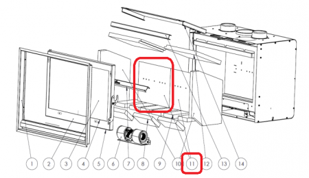 Plaque arrière vermiculite (à l\'unité) Siena 700 - LACUNZA réf. 5045400006