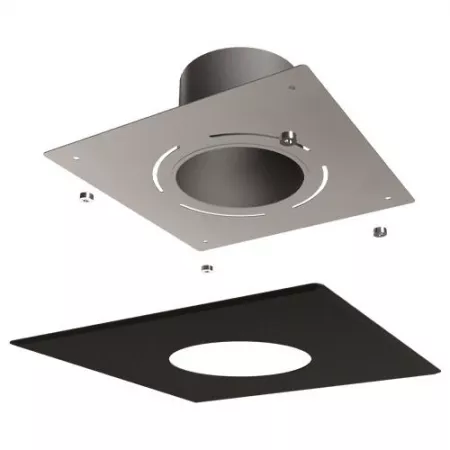 Plaque de finition plafond noire 20x20cm &Oslash;130mm - Poujoulat r&eacute;f. 56130886/9019 