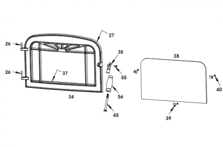 Porte avant complète (non assemblée) pour poêle Invicta Bradford