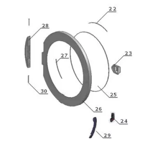Porte compl&egrave;te avec vitre et poign&eacute;e pour po&ecirc;le Godin G&ecirc;nes 371113