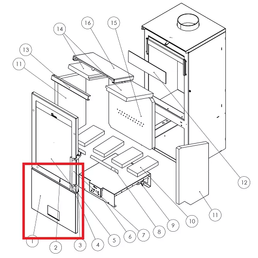 Porte compl�te pour compartiment � bois  - LACUNZA r�f. 5021110004