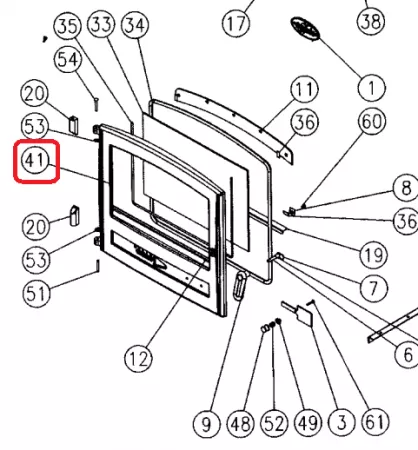 PORTE FOYER 660106 (cadre de porte seul) - GODIN Réf. 22861660106000