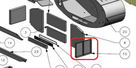 Protection lat&eacute;rale (droit ou gauche, &agrave; l\'unit&eacute;) - GODIN R&eacute;f. 018394 (SUIVI)