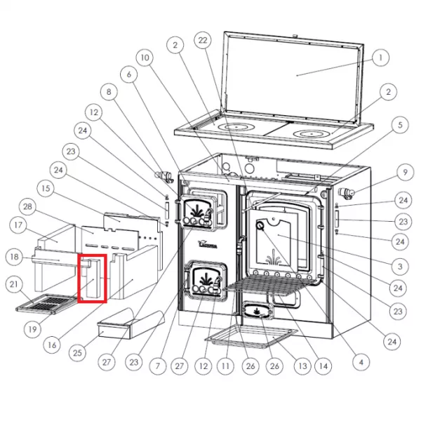 R�fractaire avant droit - LACUNZA r�f. 501000000352