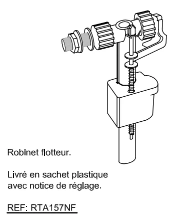 Robinet flotteur Compact 95L AL - Jacob Delafon R&eacute;f. RTA157NF