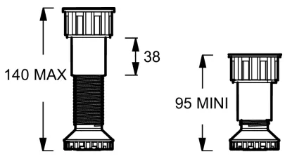 Sachet 6 pieds Quick Clip courts baignoire Neo/Bastille/Capsule - Jacob Delafon R&eacute;f. RWA621NF
