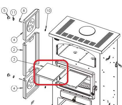 SOLE DE FOUR 350104 BORDEAUX (carreau &agrave; l\ unit&eacute;, 1 sur 2) - GODIN 11822350104107