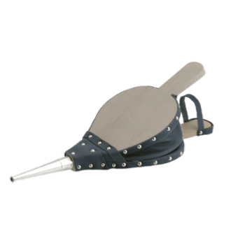 Soufflet LOUNGE h�tre laqu� gris & cuir gris - DIXNEUF R�f. 009.430 (STOCK)
