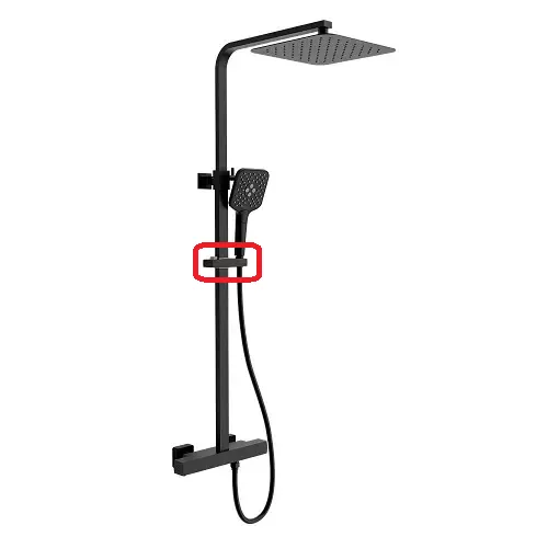 SUPPORT DOUCHETTE COULISSEAU NOIR MAT POUR COLONNE GRAF800NM