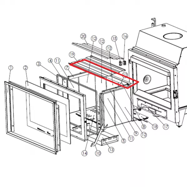 Support sup�rieur arri�re pour r�fractaires - LACUNZA r�f. 503000000012