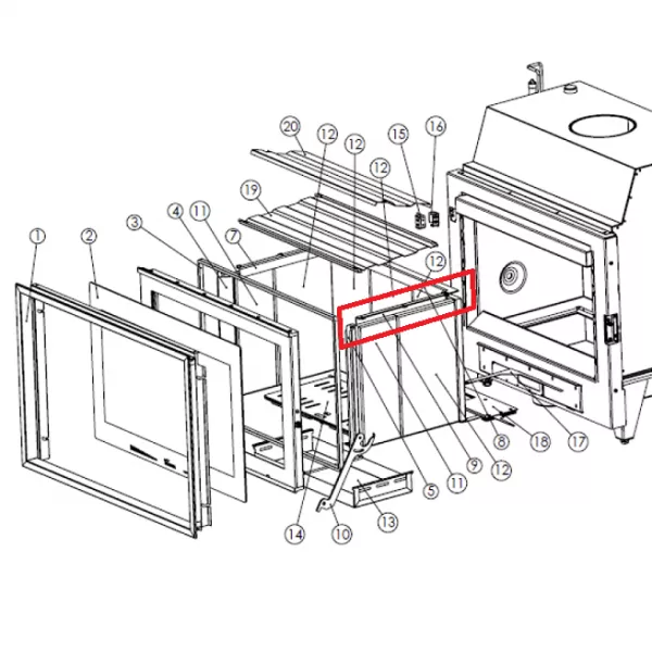 Support sup�rieur droit pour r�fractaires - LACUNZA r�f. 503000000013