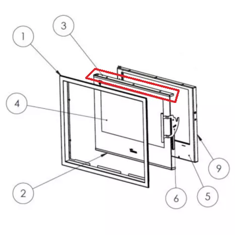 Support sup�rieur pour vitre - LACUNZA r�f. 503220000010