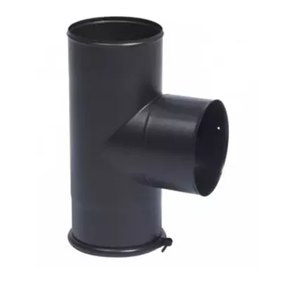 T&eacute; EQ avec tampon &Oslash;150F piquage augment&eacute; &Oslash;153F noir mat - TEN R&eacute;f. 346411