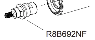 T&ecirc;te 1/4 c&eacute;ramique RTC - Jacob Delafon R&eacute;f. R8B692NF