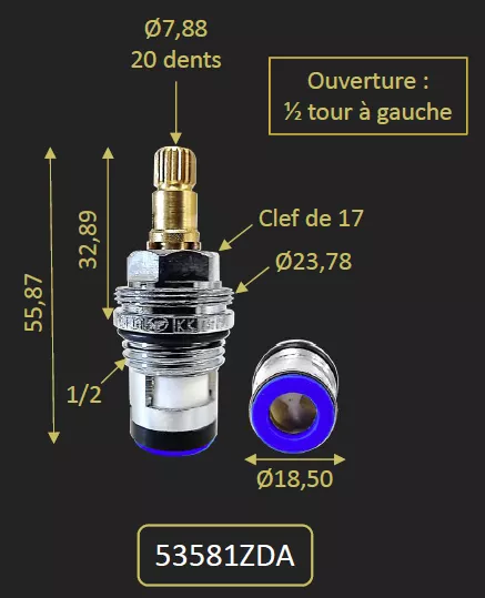 TETE CERAMIQUE 1/2 TOUR - PAINI R�f. 53581ZDA