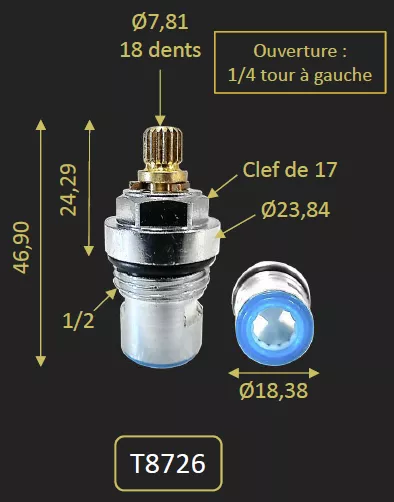 T�te c�ramique au bout du bec du FHCR8726 - PAINI R�f. T8726