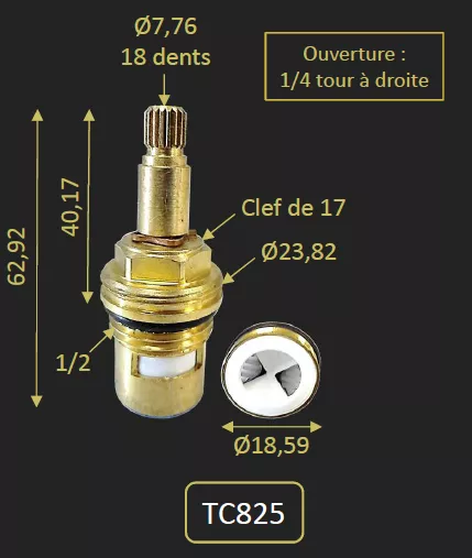 T�te c�ramique du 909CR825 - PAINI R�f. TC825