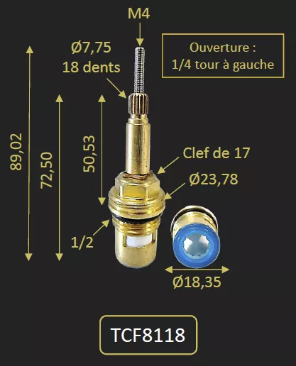 TETE CERAMIQUE EAU FROIDE POUR FHCR8118A FHCR8119 - PAINI R�f. TCF8118