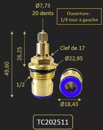 TETE CERAMIQUE O/F DU 202CR511TH 202PZ511TH - PAINI R�f. TC202511