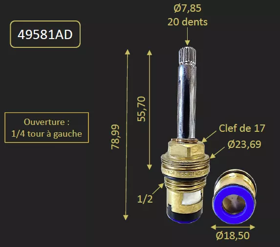TETE CERAMIQUE POUR ELYPSE 85207 - PAINI R�f. 49581AD
