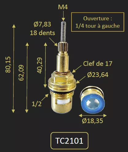 TETE CERAMIQUE POUR FHCR2101 - PAINI R�f. TC2101