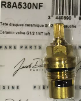 T&ecirc;te disques c&eacute;ramique G1/2 1/4T gauche - Jacob Delafon R&eacute;f. R8A530NF