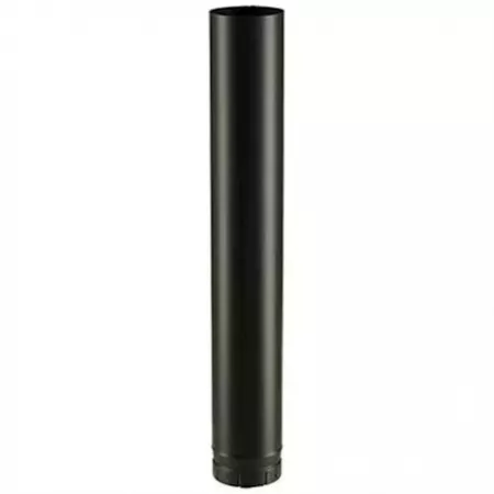 Tuyau &Oslash;130 M/F 100cm &eacute;maill&eacute; noir mat - Poujoulat r&eacute;f. 56130905