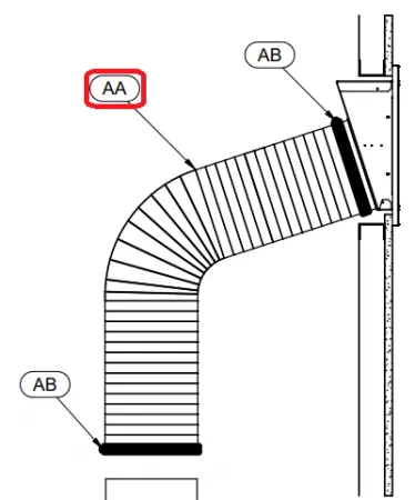 Tuyau spiral&eacute;  ⌀180mm longueur 100cm - Thermorossi R&eacute;f. 60013600