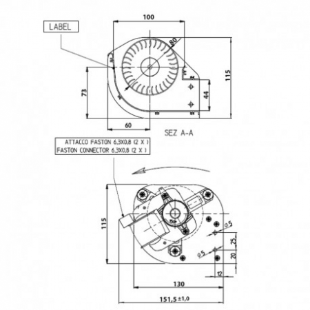 Ventilateur tangentiel - FERGAS réf. 149504