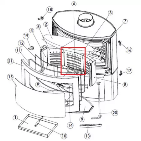 Vermiculite arrière centrale - INVICTA / DEVILLE Réf. 3000001331018