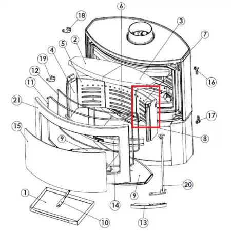 Vermiculite arrière droite - INVICTA / DEVILLE Réf. 3000001330691