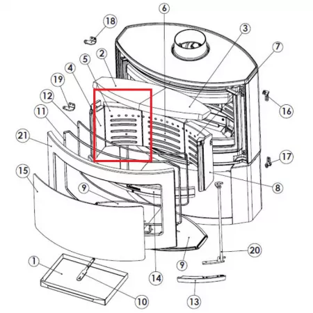 Vermiculite arrière gauche - INVICTA / DEVILLE Réf. 3000001331032