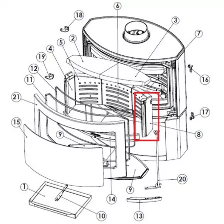 Vermiculite latérale droite - INVICTA / DEVILLE Réf. 3000001330882