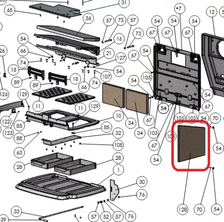 Vermiculite latérale droite - MORSO Réf. 79360400 (SUIVI)