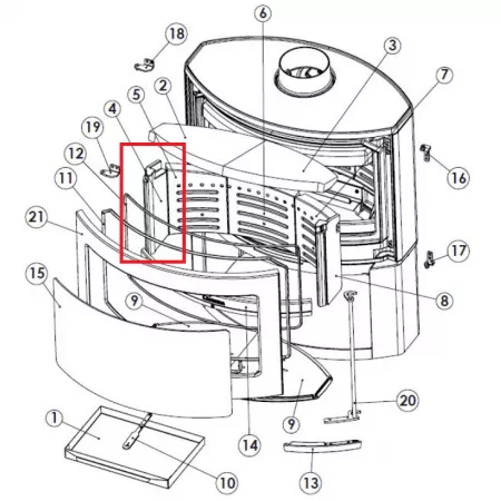 Vermiculite latérale gauche - INVICTA / DEVILLE Réf. 3000001330806