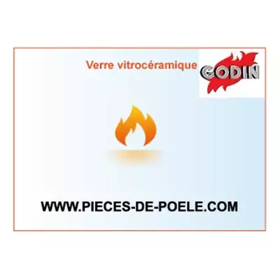 Verre vitroc&eacute;ramique 615x329x4mm = GODIN R&eacute;f. 00001307695 (DISPO)
