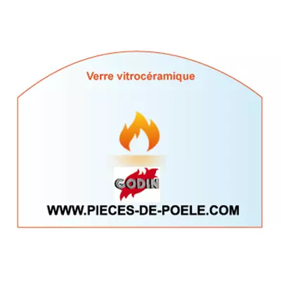 Verre vitroc�ramique arrondi 465x264/218 x4mm = GODIN R�f. 00001307368 (DISPO)