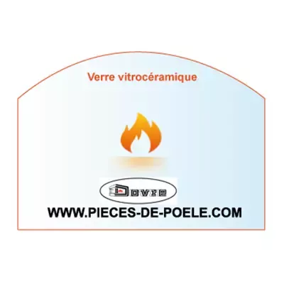Verre vitroc�ramique arrondi 515x330x4mm = vitre po�le DRU 78