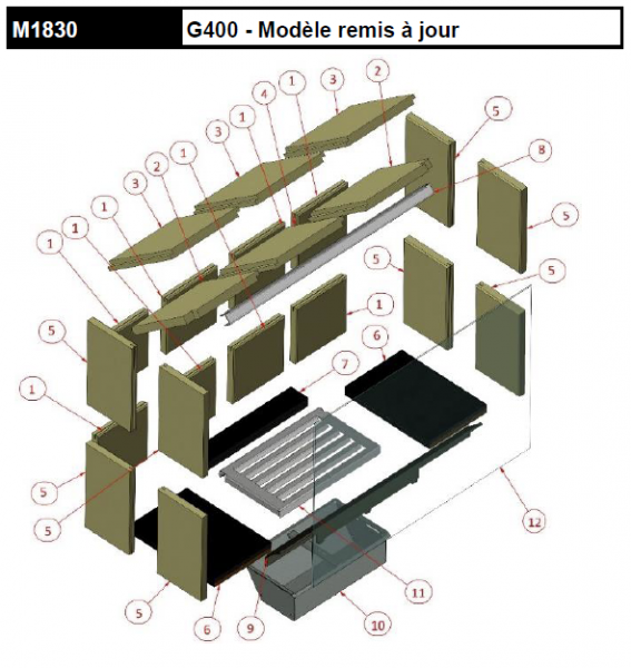 Vitre avant G400 M1830 - ROCAL r�f. M1830-200