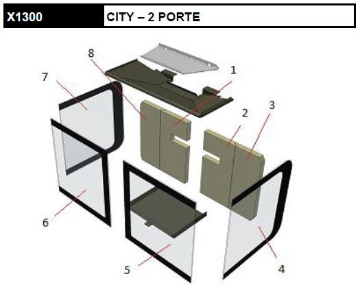Vitre avant s�rigraphi�e (� l\'unit�) City X1300 - ROCAL r�f. X1300-200/2